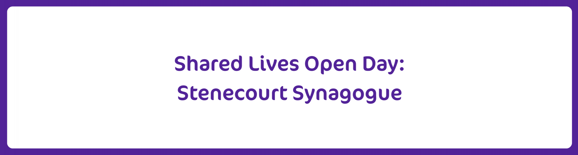 Bury Shared Lives at Stenecourt Synagogue