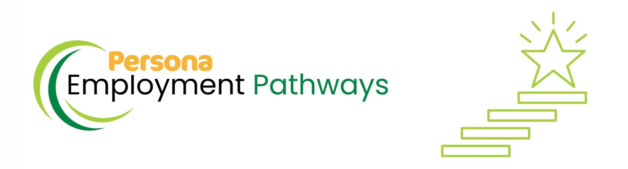 Persona Employment Pathways logo and a staircase with a star on the top step